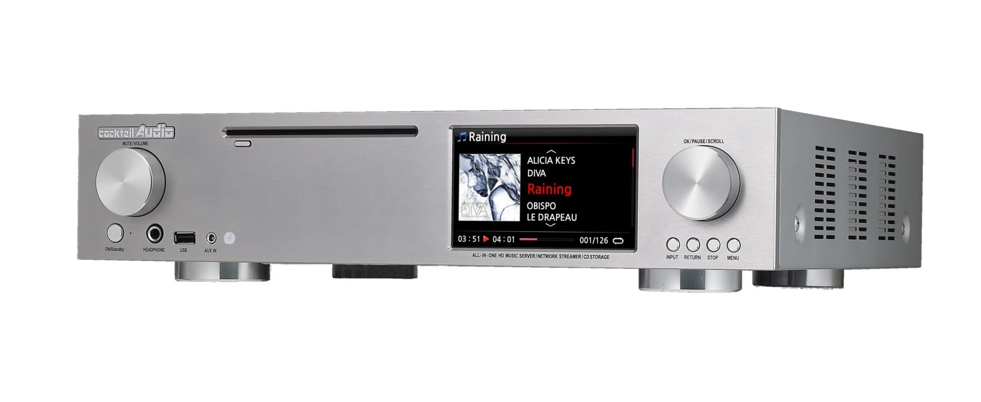 X30 All-in-One HiFi Audio System with Music Server/Network Streamer/CD Storage Ripper/Amplifier - Silver