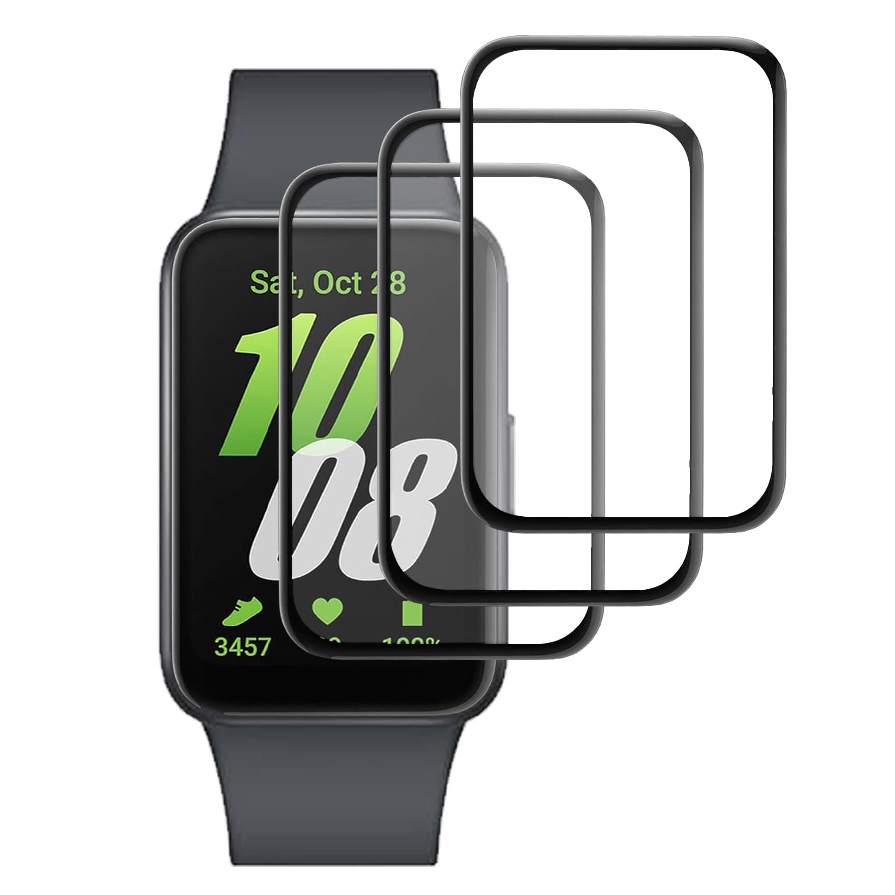 RBEIK 3PACK Screen Protector for Samsung Galaxy Fit 3, 3D Curved Full Coverage HD Anti-scratch Bubble Free PMMA Flexible Protective Film Not Glass