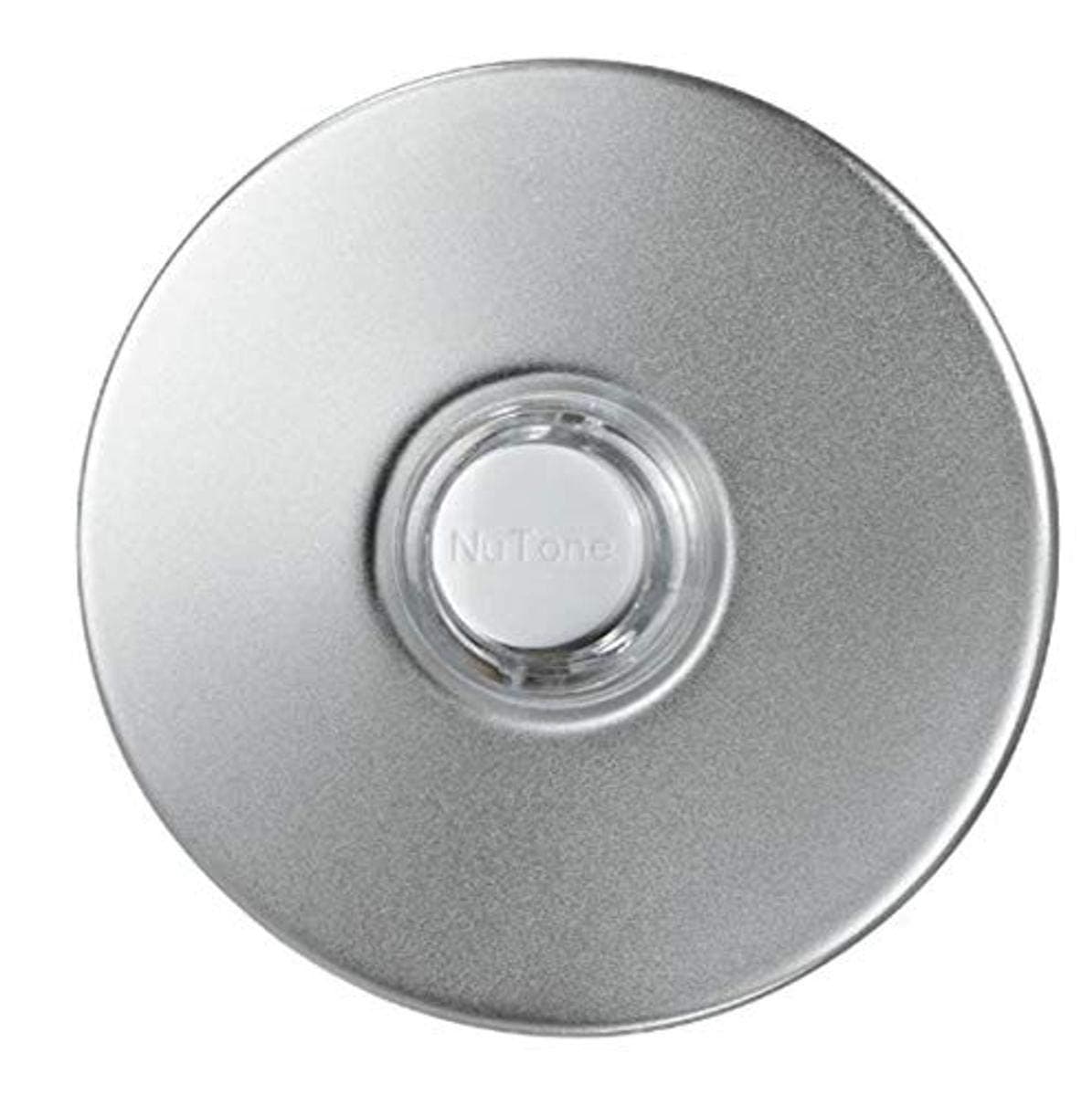 NuTone PB41LSN Wired Lighted Door Chime Push Button, Round, Satin Nickel Stucco Finish by Broan
