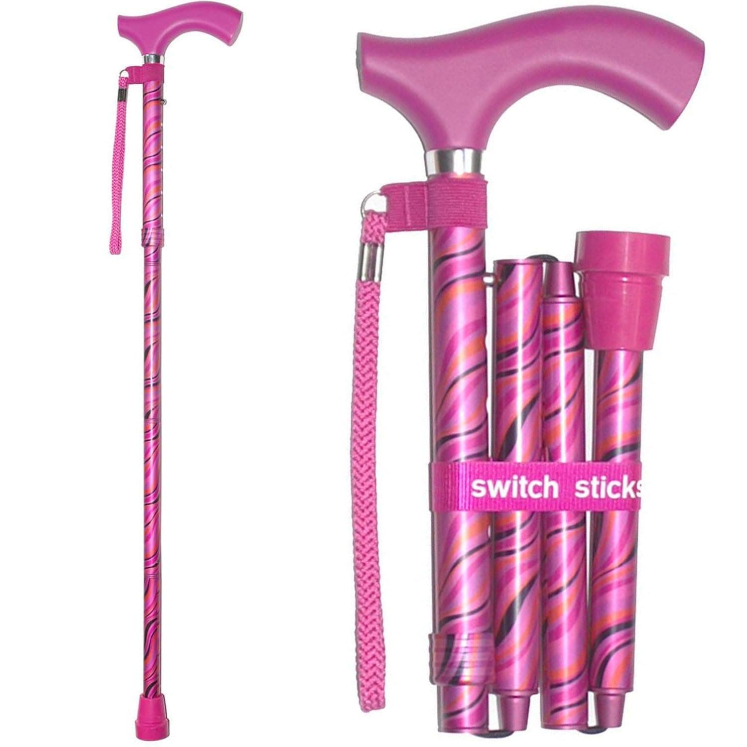 Switch Sticks Walking Cane for Men or Women, Foldable and Adjustable from 32-37 inches