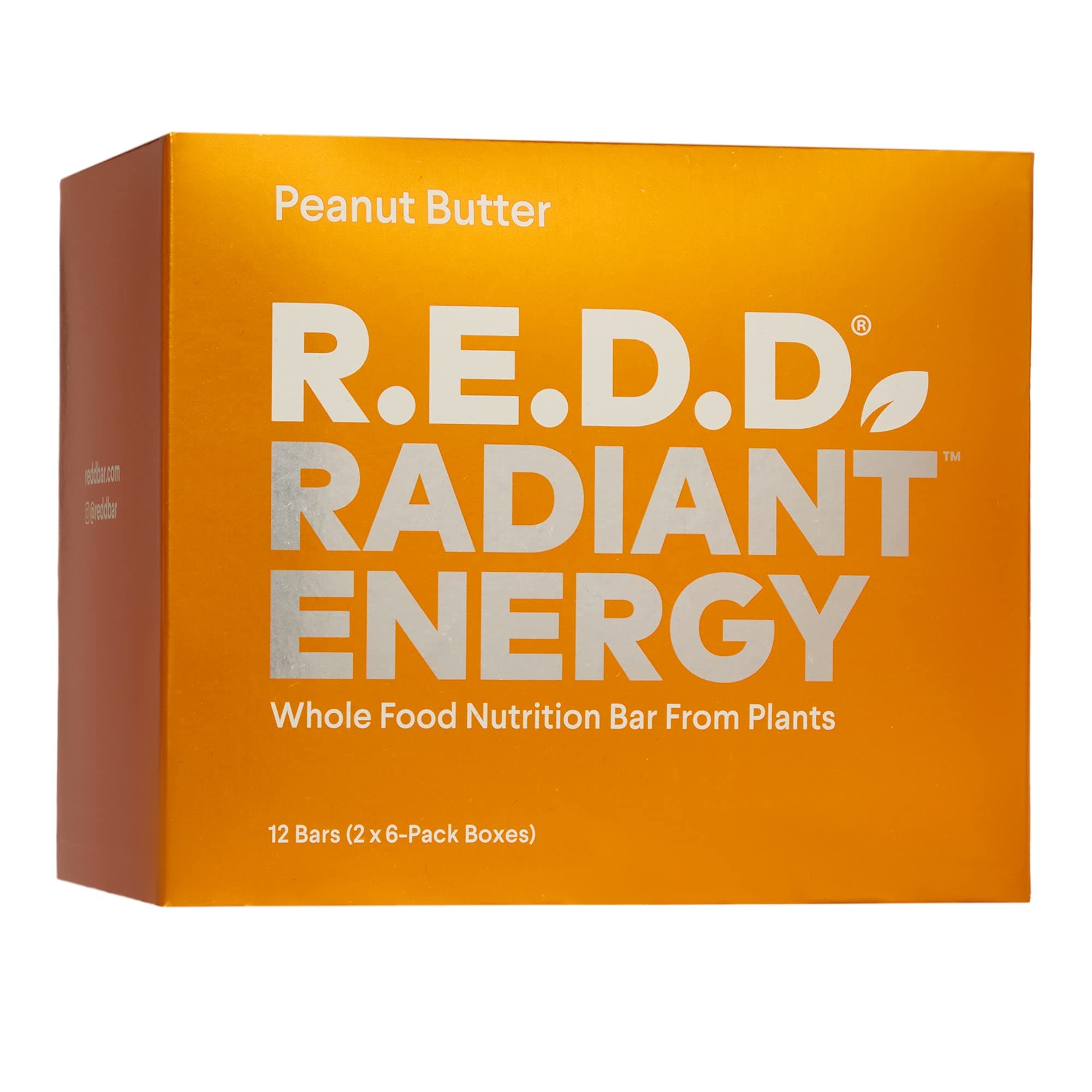R.E.D.D. Bar, Peanut Butter Vegan Protein Bar, Low Sugar, Gluten Free, High Fiber, Adaptogens and Superfoods, 12 Bars