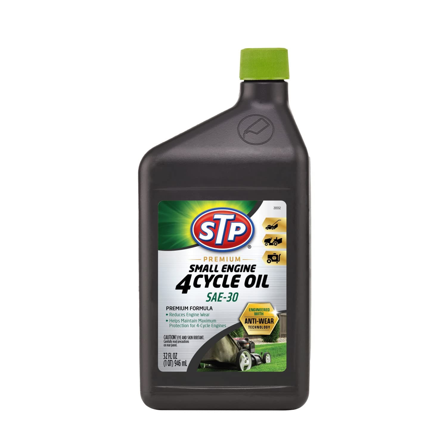 Premium Small Engine 4 Cycle Oil Formula, SAE-30 Small Engine Oil Engine Care Reduces Wear for Lawnmower, Push Mower, Tractor, 32 Oz