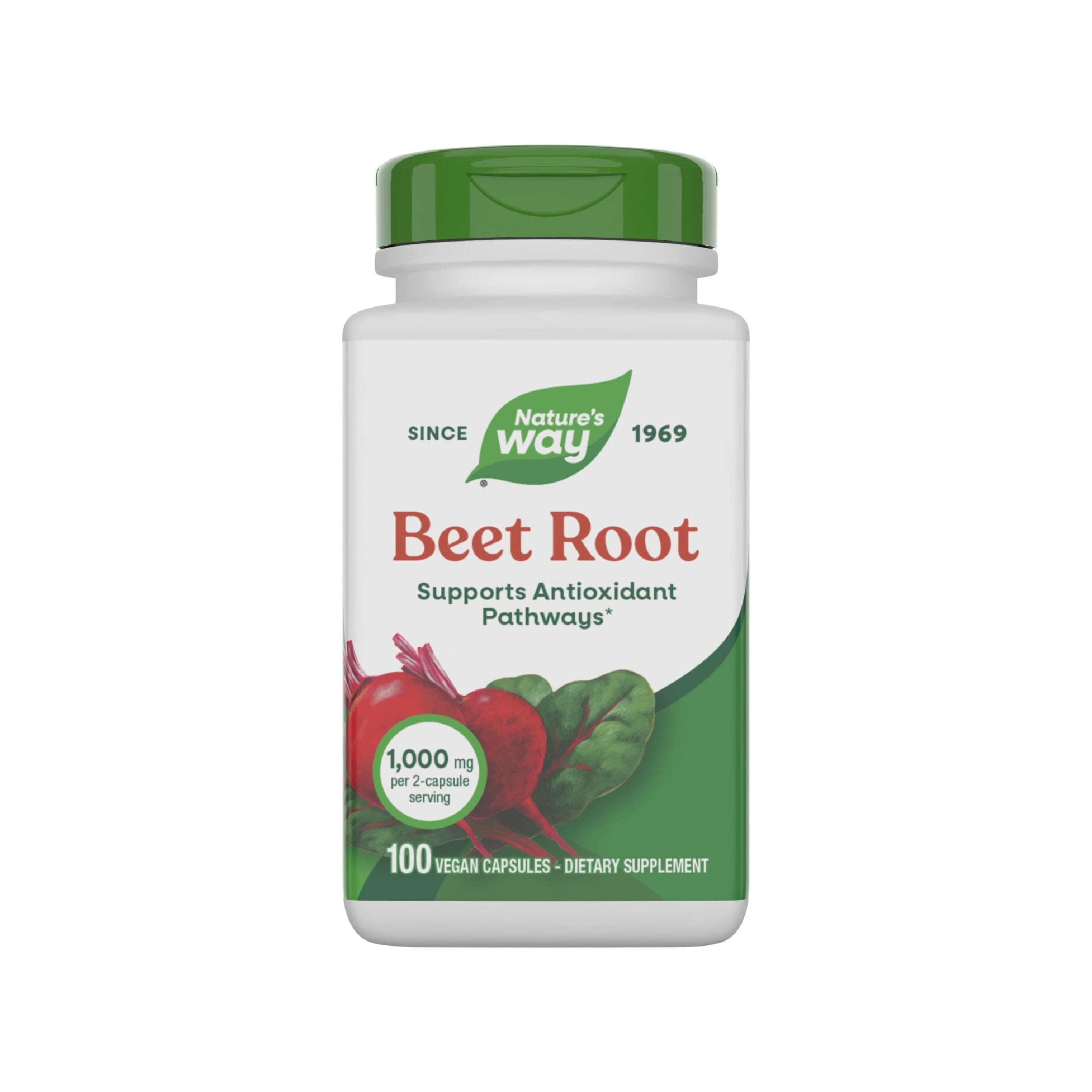 Nature's Way Beet Root Capsules, Supports Antioxidant Pathways*, Helps Neutralize Free Radicals*, 1000 mg per 2-Capsule Serving, Vegan, 100 Count (Packaging May Vary)