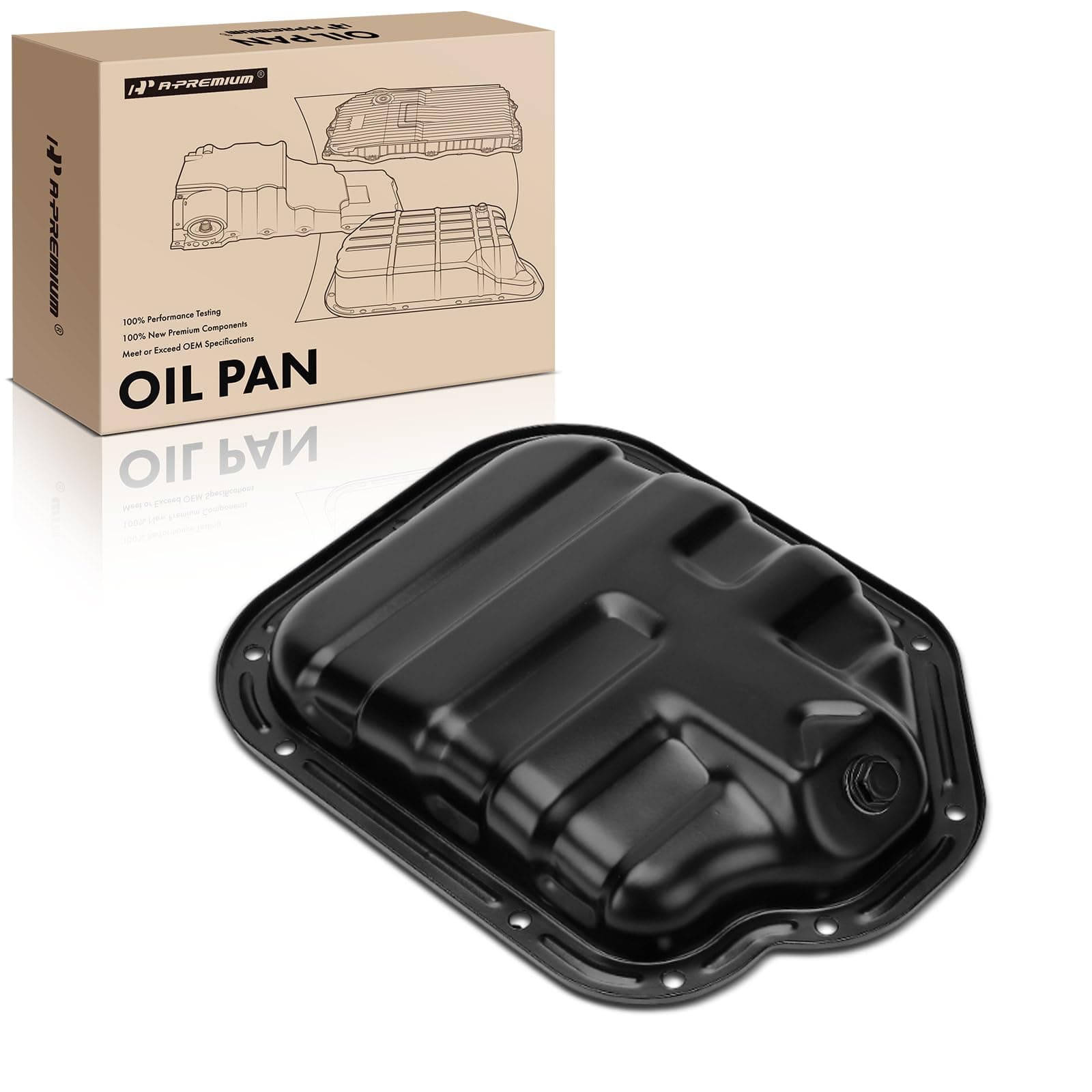 A-Premium Lower Engine Oil Pan Sump with Drain Plug Compatible with Nissan 350Z 2003-2006 & Infiniti G35 2003-2007, FX35 2003-2008, M35 2006-2008, 3.5L, Gas, Replaces 111104P110