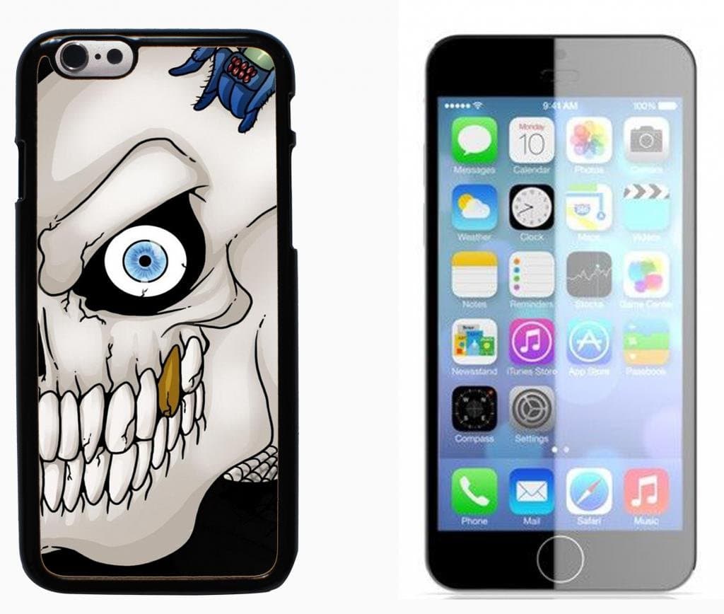 Sugar Skull Bone Hard Plastic and Aluminum Back Case FOR Apple iPhone 6 6G 4.7
