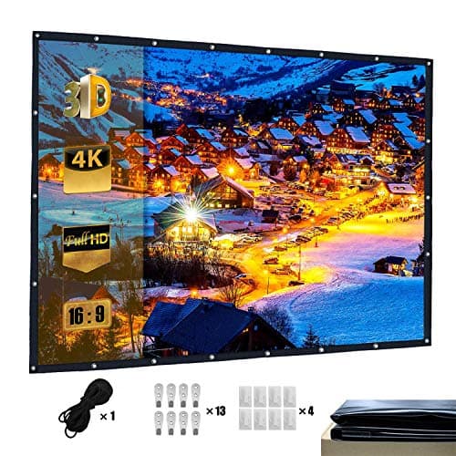 Projector Screen, Rear Projection 120 inch 16:9 HD Projection Screen, Double-Sided Projection Anti-Crease Foldable Widescreen Portable Projector Moive Screen for Home Indoor Outdoor