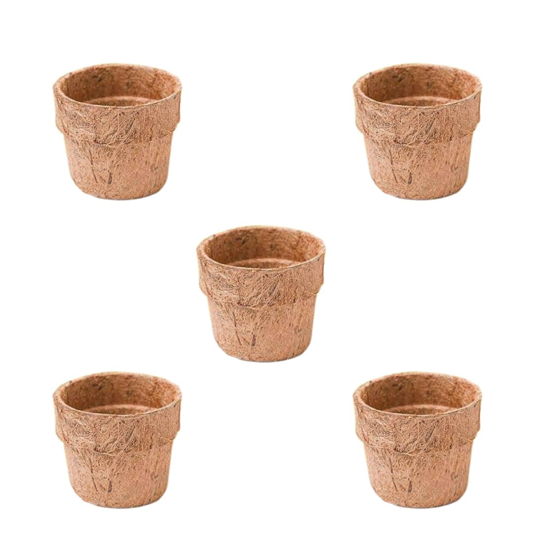 M-Tech Gardens Latest Coco Coir Pot Eco-Friendly and Bio-Degradable Planter Pot (4 inch Size - Set of 5)
