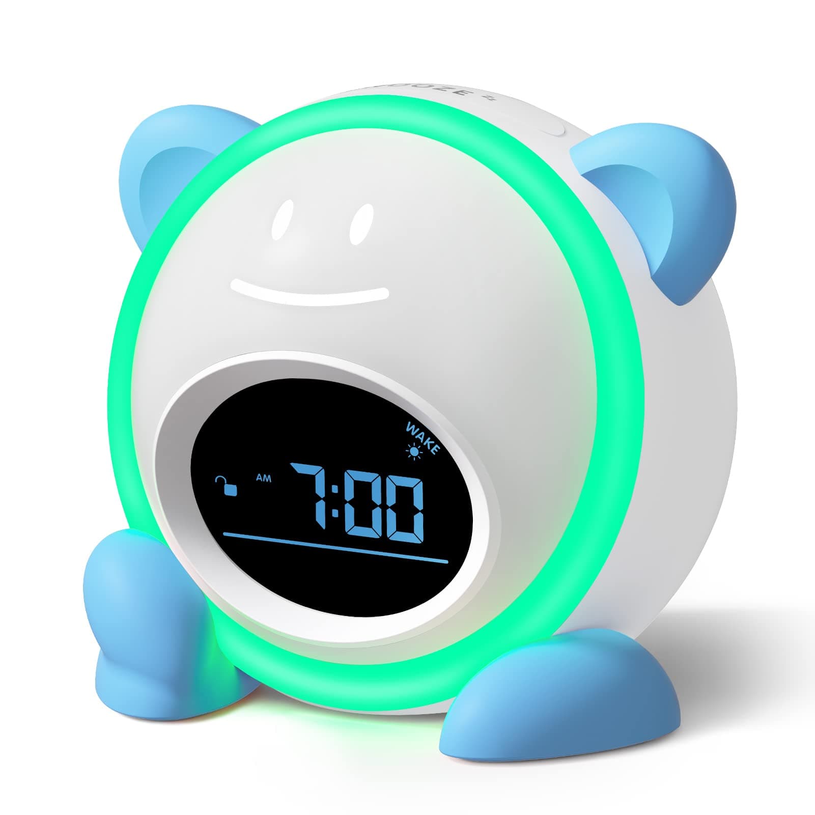 OK to Wake Clock for Kids, Sleep Training Clock with Night Light and Sound Machine, Kids Alarm Clock for Bedrooms (Blue)