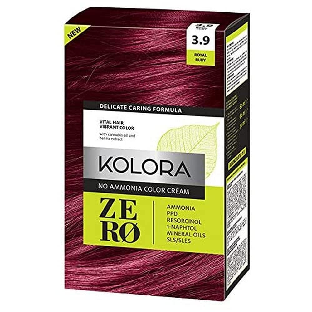 KOLORA ZERO NO AMMONIA HAIR DYE 3.9 Royal Ruby
