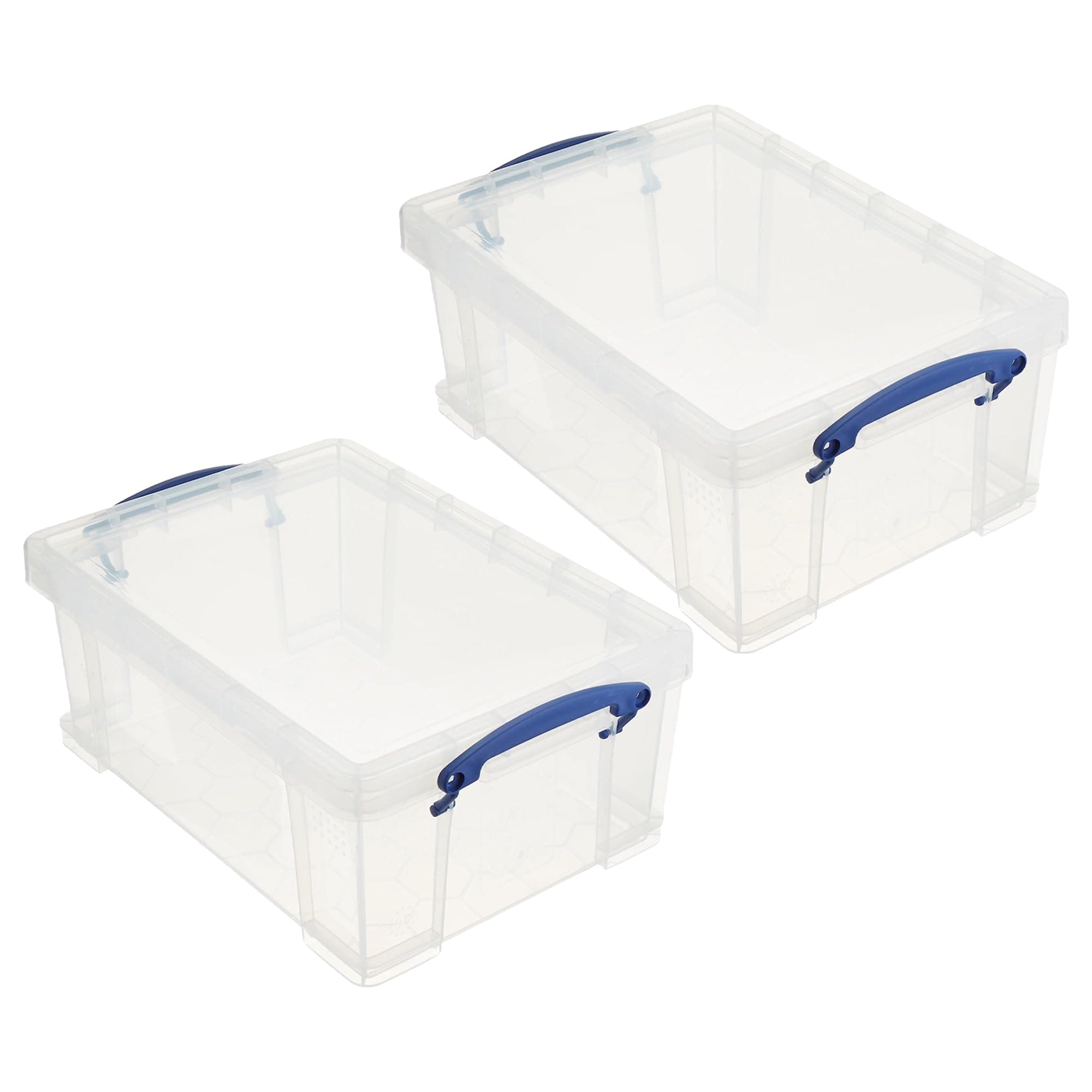 Stackable 9 Liter Plastic Storage Container Bin with Snap Lid and Built-In Clip Lock Handles for Home & Office Organization (2 Pack)