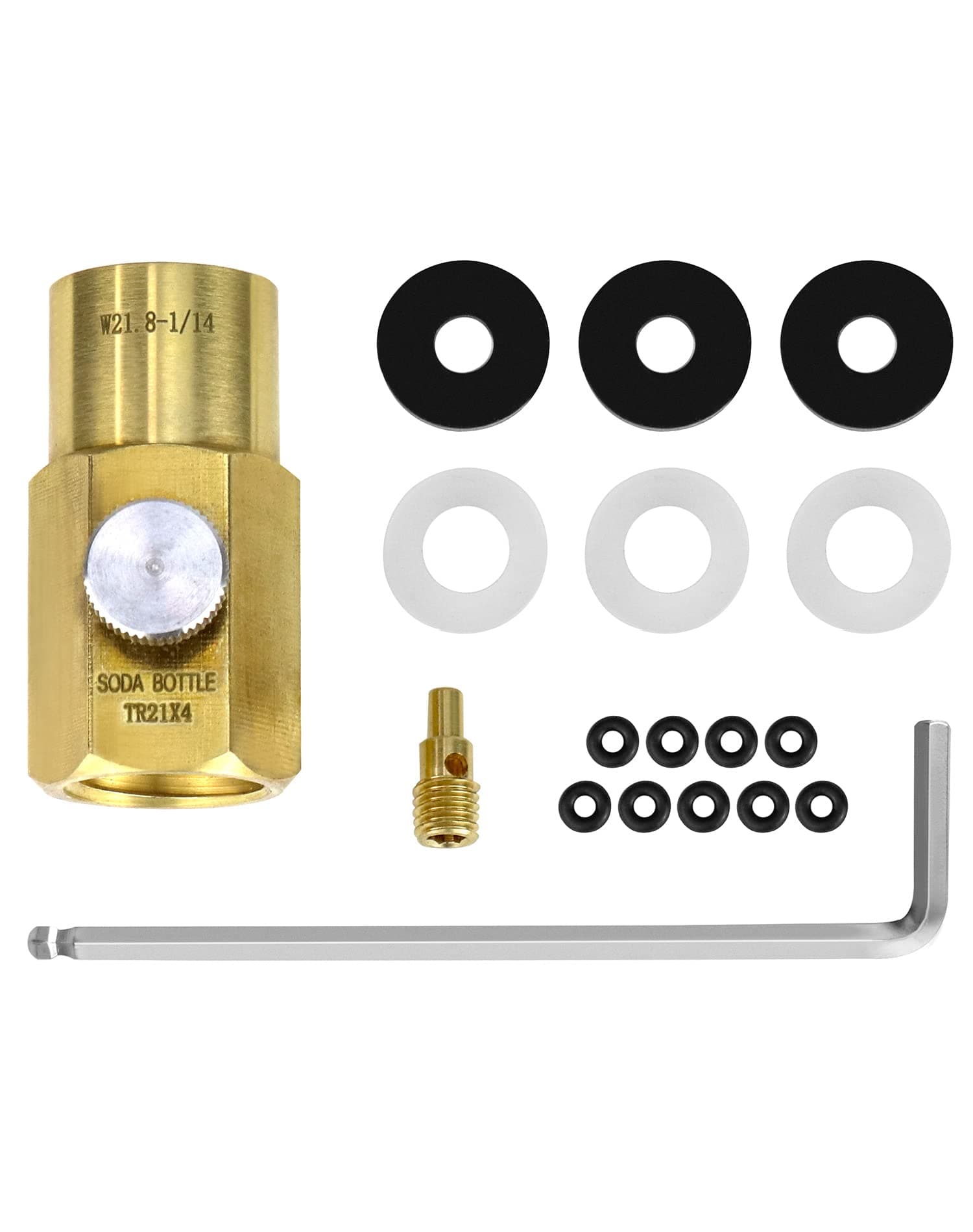 QWORK® CO2 Refill Adapter Kit for W21.8-14 Valve of CO2 Tank, Gas Refill CO2 Refill Adapter Connector Kit