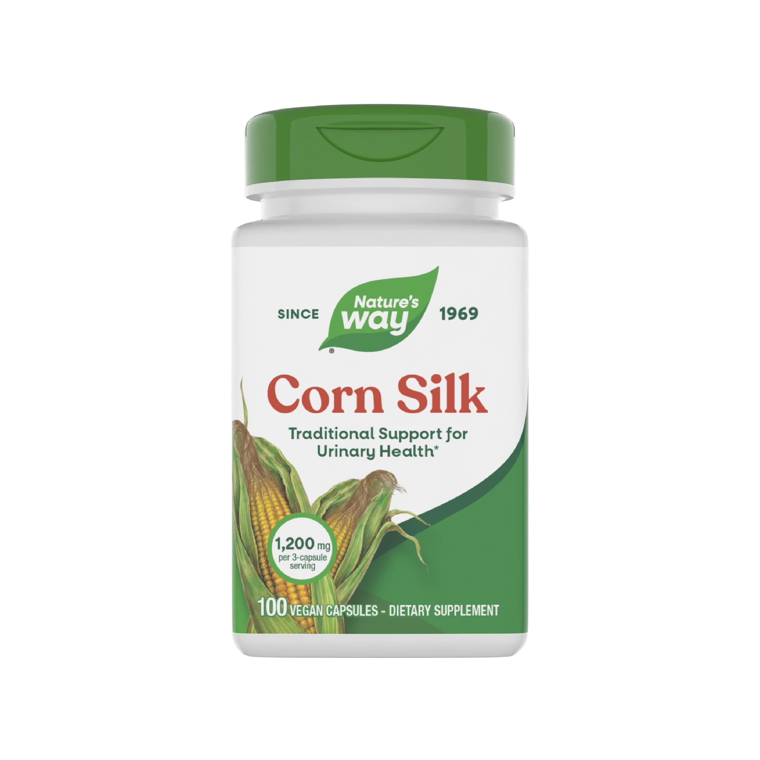 Nature's Way Corn Silk - 1,200 mg per 3-Capsule Serving - Traditional Urinary Health Support* - Corn Silk Dietary Supplement - Vegan & Gluten Free - 100 Vegan Capsules