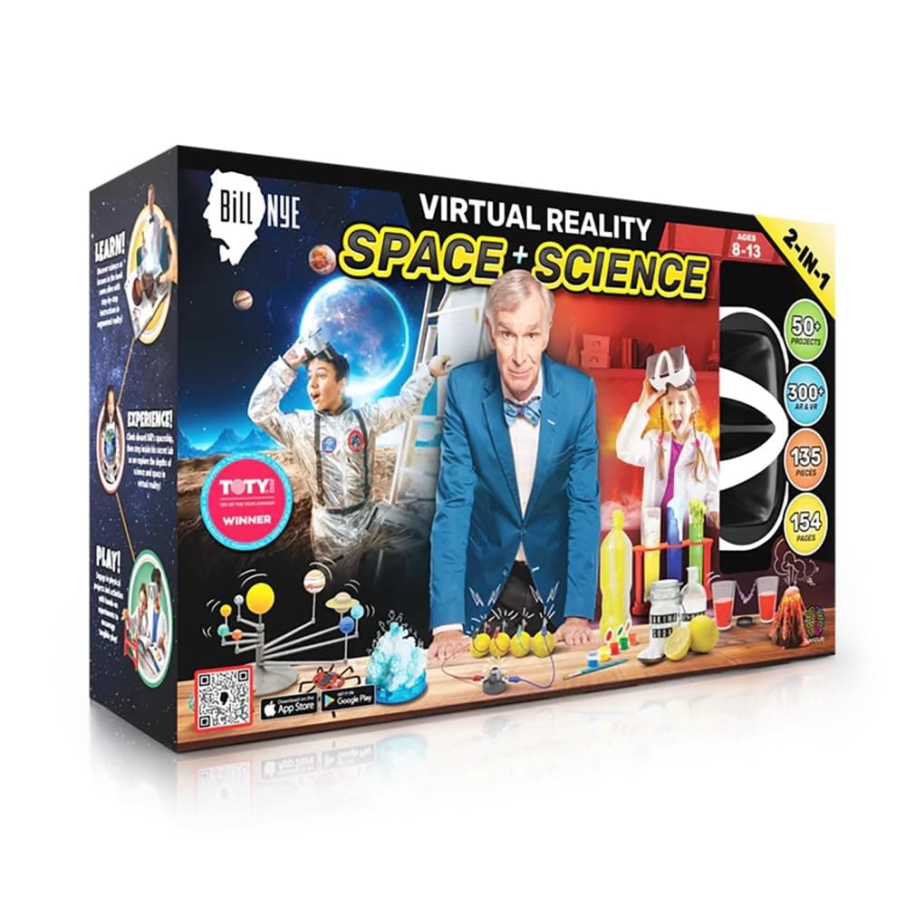 Abacus Brands Bill Nye's VR Science Kit and VR Space Lab - Virtual Reality Kids Science Kit, Book and Interactive STEM Learning Activity Set (2 in 1 Combo Pack) - for Ages 8 and Up [Packing May Vary]