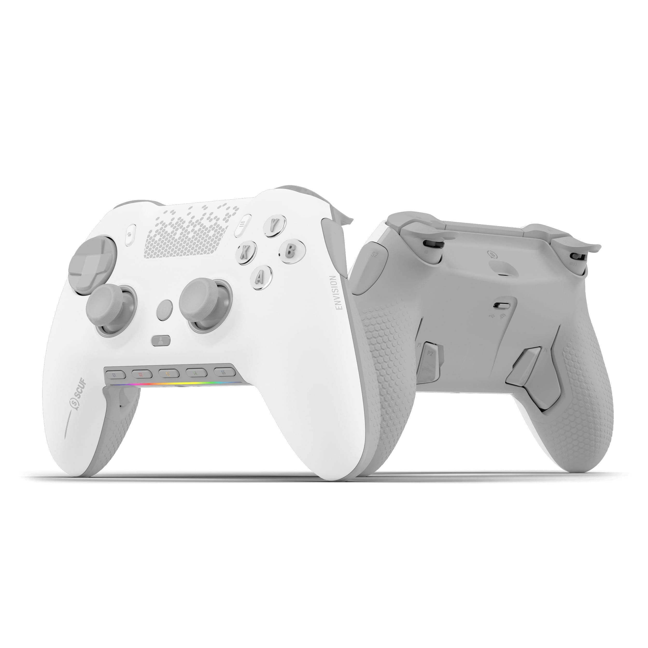ENVISION PRO Wireless V1 (2023) PC Gaming Controller - Five Remappable G-Keys - Remappable Back Paddles - Instant Triggers - iCUE Compatible - White