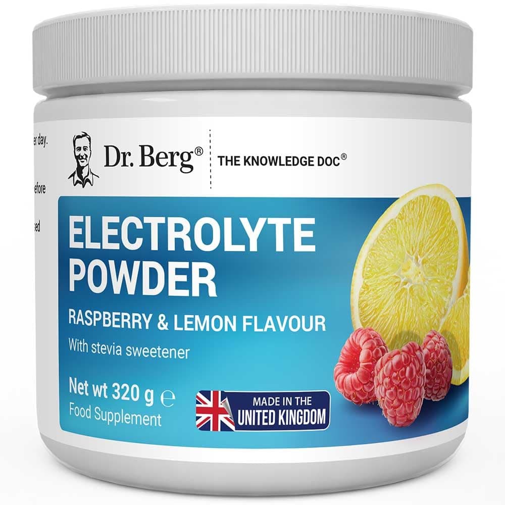 Dr. Berg Zero Sugar Hydration Keto Electrolyte Powder - Enhanced w/ 1000 mg of Potassium & Real Pink Himalayan Salt (NOT Table Salt) - Raspberry & Lemon Flavor Hydration Drink Supplement - 50 Servings