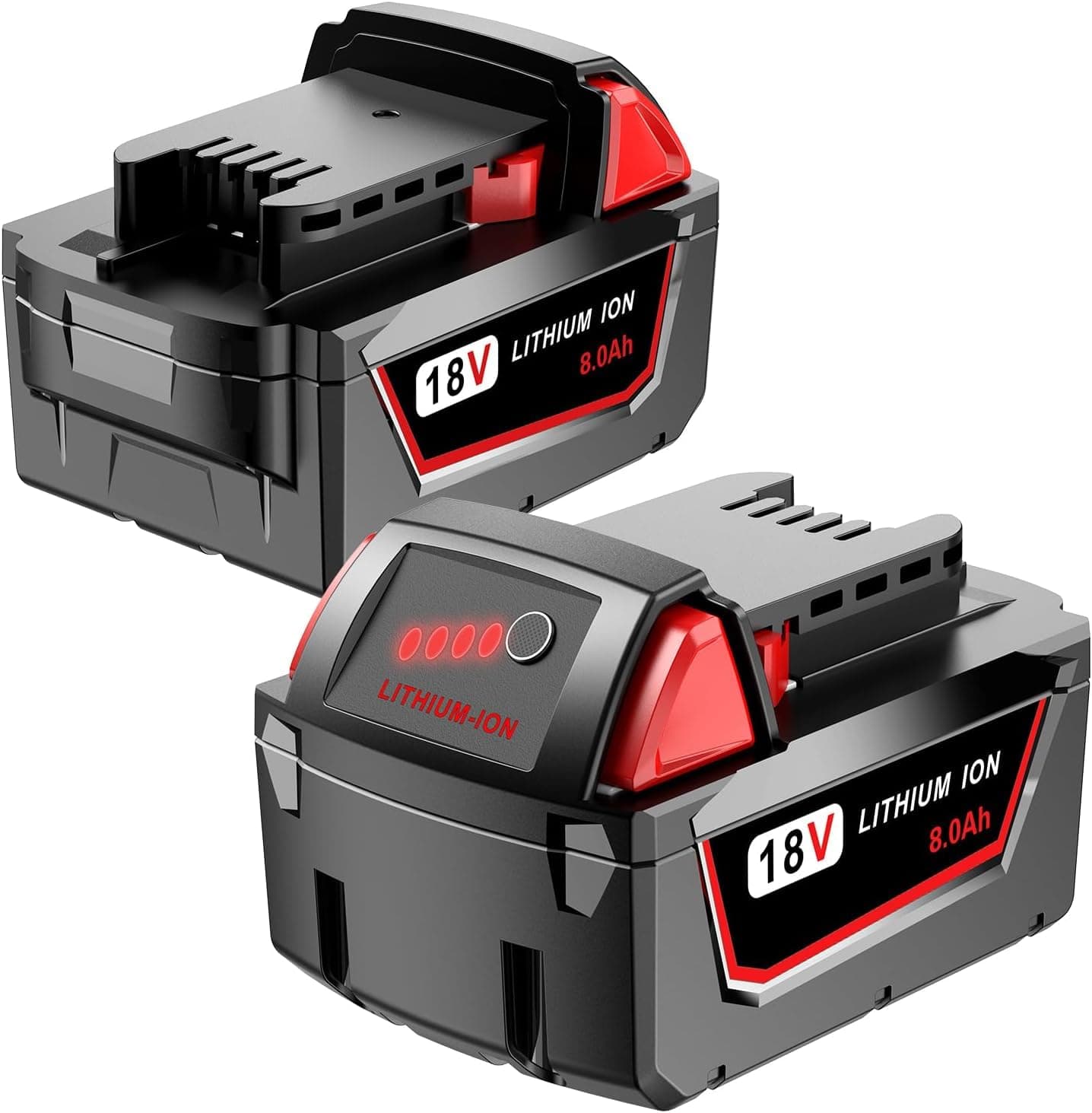 2 Pack 18v 8.0 Ah m18 Batteries Replacement for Milwaukee 48-11-1880 18v Max Battery Cordless Tool 2646-22CT,2643-21CT,2641-21CT,2646-21CT,2646-20 Lithium-Ion Battery Pack