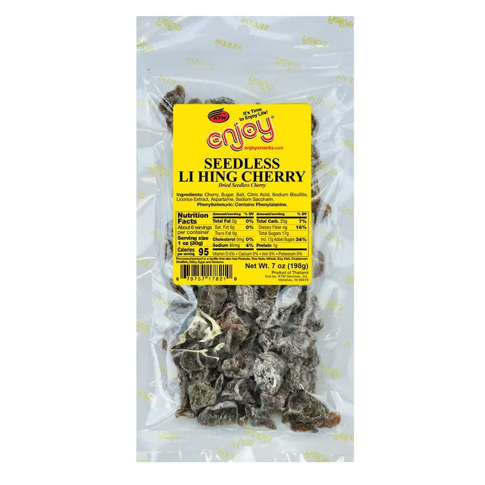 Enjoy Hawaii Seedless Li Hing Cherry 7 Ounce Bag