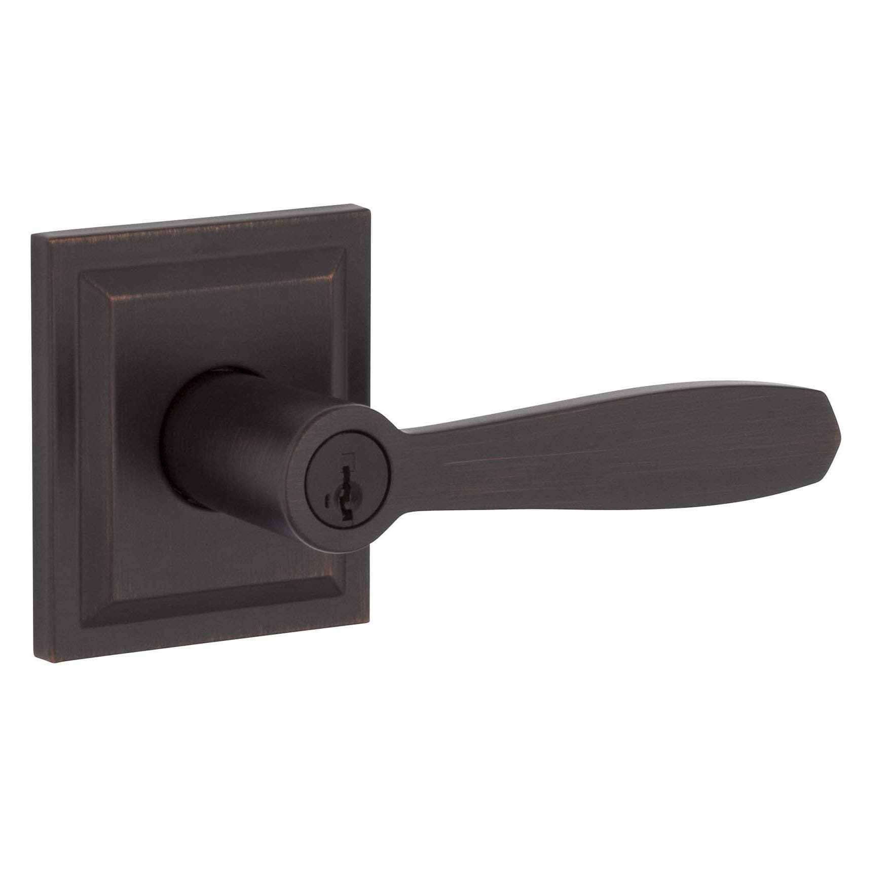 Torrey, Entry Door Handle Reversible Lever with Keyed Lock Featuring SmartKey Re-key Technology and Microban Protection, in Venetian Bronze