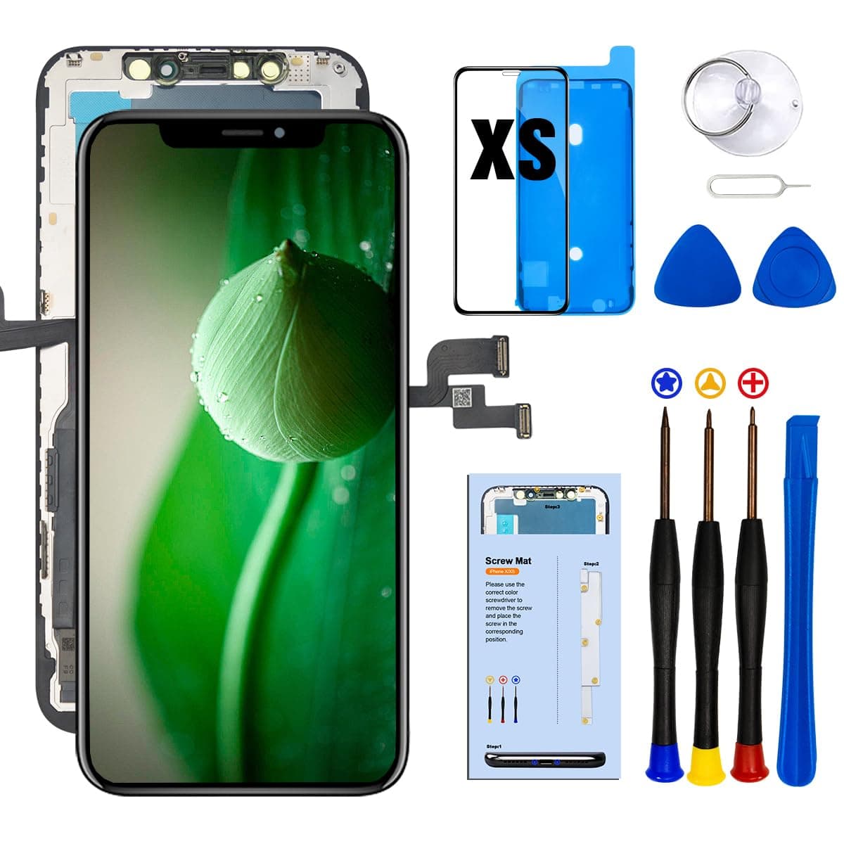 - for iPhone 10s Xs Screen Replacement LCD 5.8”, 3D Touch Screen Display Digitizer Repair Kits iPhone Xs Privacy Screen Protector Assembly with Repair Tools for A1920/A2097/A2098/A2099/A2100