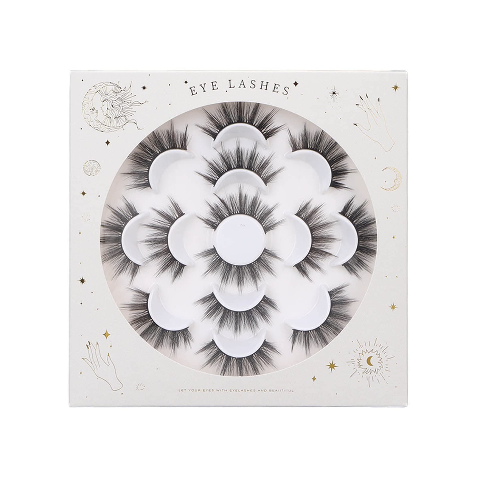 False Eyelashes - Third Dimension False Eyelashes - Daily Makeup Fiber Curly False Lashes With Skin-Friendly Material For Perfect Eye Attraction, 7 Pairs