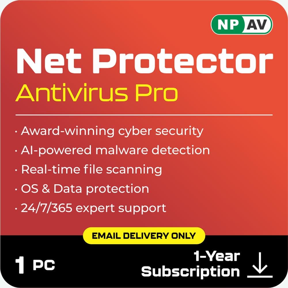- Net Protector Antivirus - Pro 2026 | Windows PC/Laptop | 1 Year - 1 PC with ZeroVDeepLearn Ai (Email Delivery in 1 Hour - No CD)
