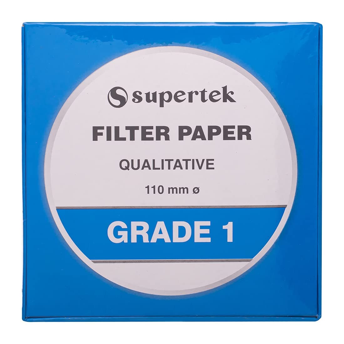 Supertek Qualitative Filter Paper Grade 1 | 110mm Diameter | White Round Filter Paper Sheets for Laboratory Use | Medium Filtration | Pack of 100 | For Chemical, Educational & Industrial Use