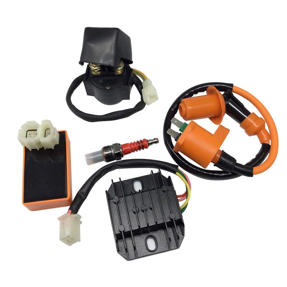 Hity Motor High Performance Racing 6 Pin AC CDI Ignition Coil Voltage Regulator Rectifier Solenoid Relay for GY6 50cc 125cc 150cc ATV Quad Go Kart Moped