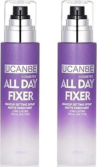UCANBE Makeup Setting Spray - 2PC Set Matte Finishing Spray, Long Lasting Oil Control Make Up Spray, Lightweight Hydrate Face Mist for Face