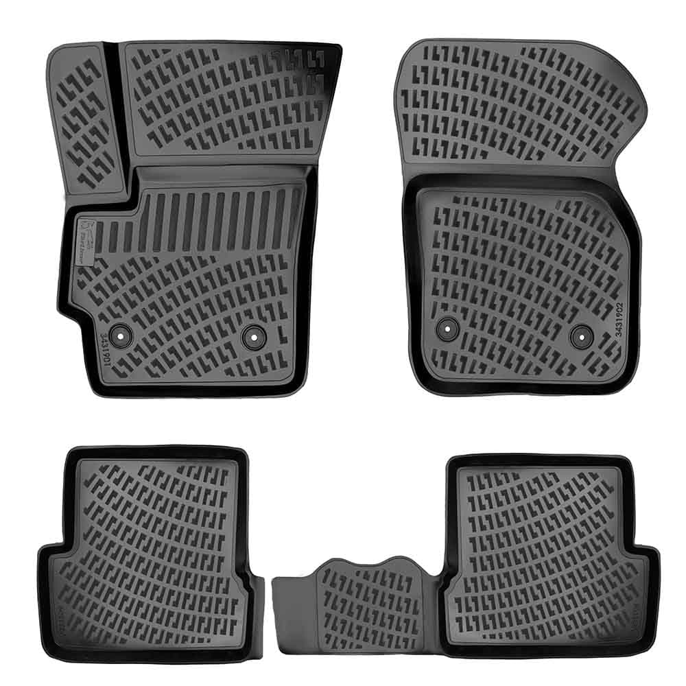 Mazda 3 2010-2013 Custom Fit Floor Mats Rubber 3D Car Mats Laser Measured Floor Liners All Weather Heavy Duty Waterproof Odorless Non-Slip TPE (Front & Rear, Black)