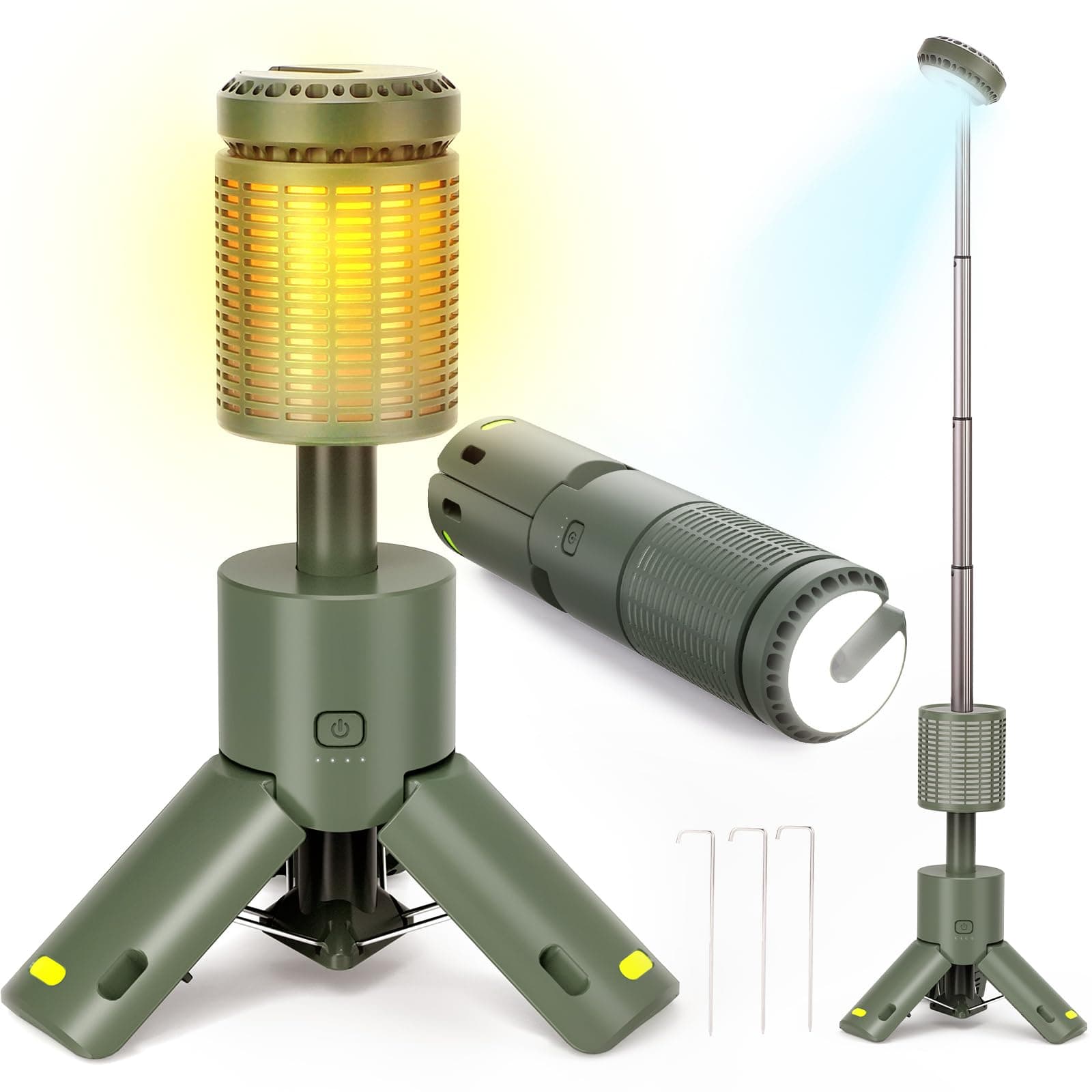 Outdoor Camping Light Telescopic, Flash Light Lantern with Magnetic Base, 10000mAh USB C Rechargeable IPX7 Work Light, Brightness & Color Temperature