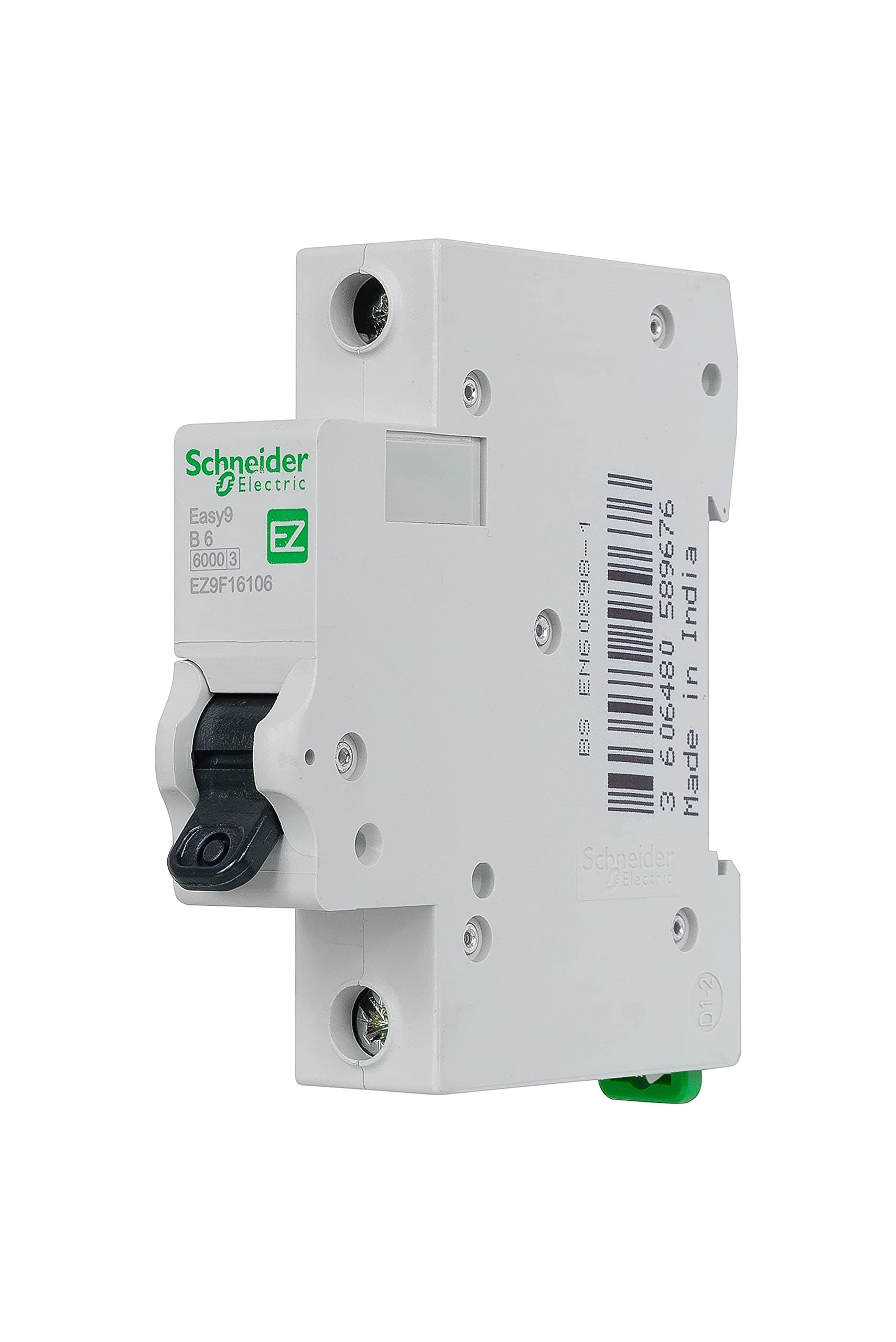 – Easy9 - MCB Miniature Circuit Breaker, 1 Pole, Type B, 6kA Breaking Capacity, 6A, 230V, EZ9F16106
