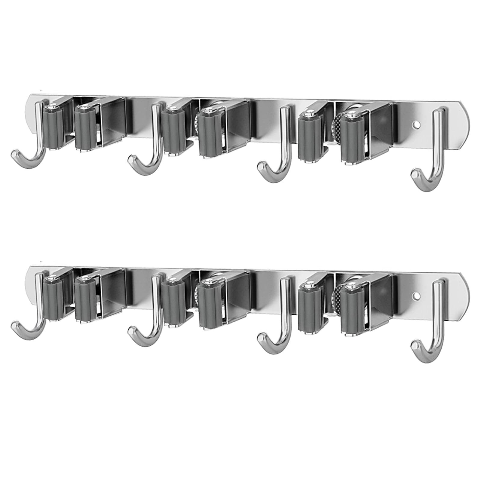 2 PCS Broom Mop Holder Wall mount Tool Hanger Mop and Broom Grippers No Drill,used for Home Kitchen Bathroom Storage Room Garage Garden Tool Storage Organizer (large size))