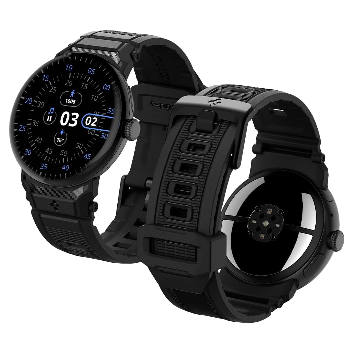 Spigen Rugged Band Compatible with Google Pixel Watch 4/3/2/1 41mm (2025/2024/2023/2022) - Matte Black