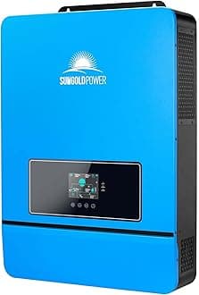 SUNGOLDPOWER 10000W DC 48V Pure Sine Wave Solar Inverter, Built-in 2 MPPT Solar Controllers, Max. 200A Battery Charging, AC Output 120V/240V Split Phase Inverter Charger (10000W DC 48V)