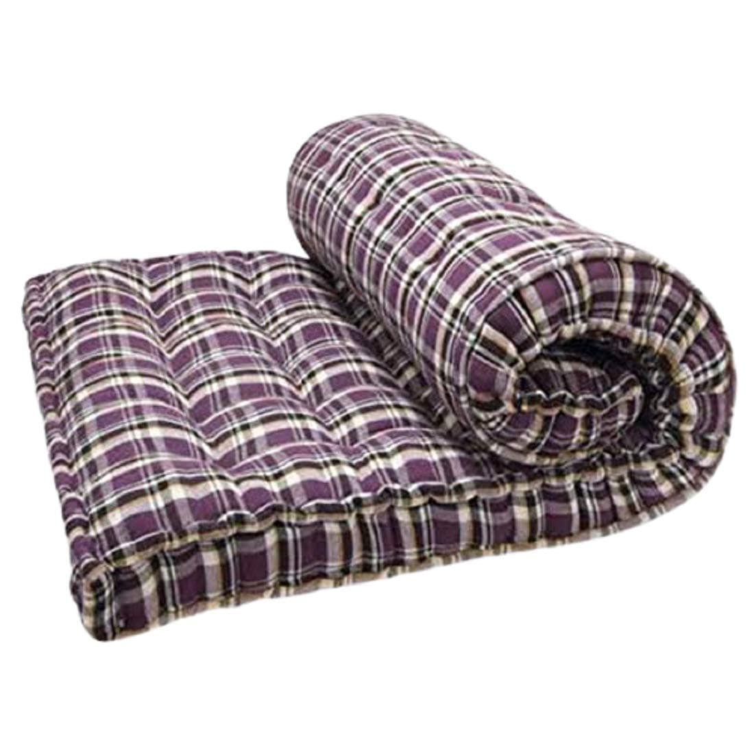 Deevine Craft 5-Inch Thick Soft Cotton Quilt Mattress | Foldable Single Bed Box Mattress | Medium-Soft, Multicolor Gadda Cotton Mattress | Cotton Box Bed Mattress - 72x30x5 Inches