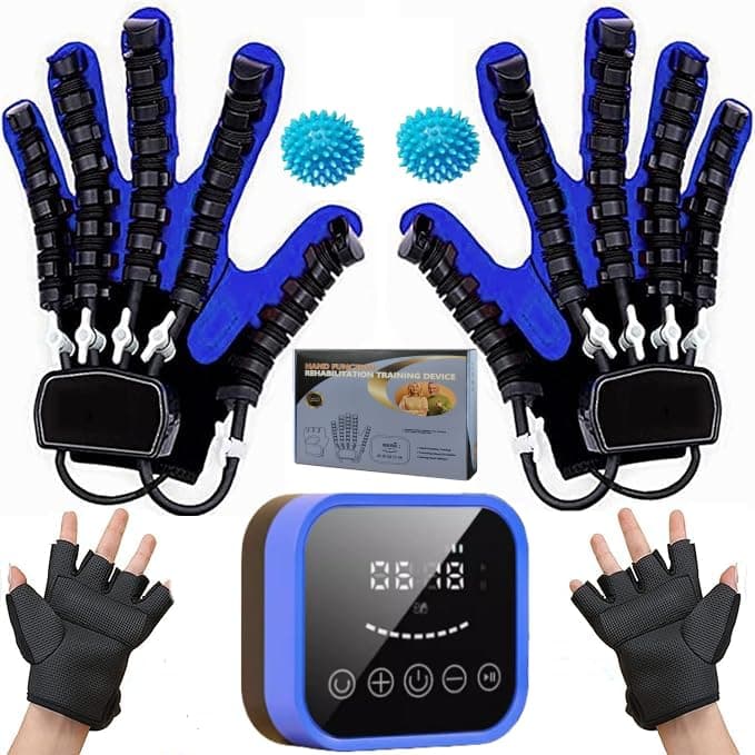 (Left&Right), Rehabilitation Gloves for Finger and Hand Function Rehab Equipment, Hand Paralysis Hemiplegia Treatment Stroke Recovery Product, Electric Robotic Gloves for Stroke Patients.