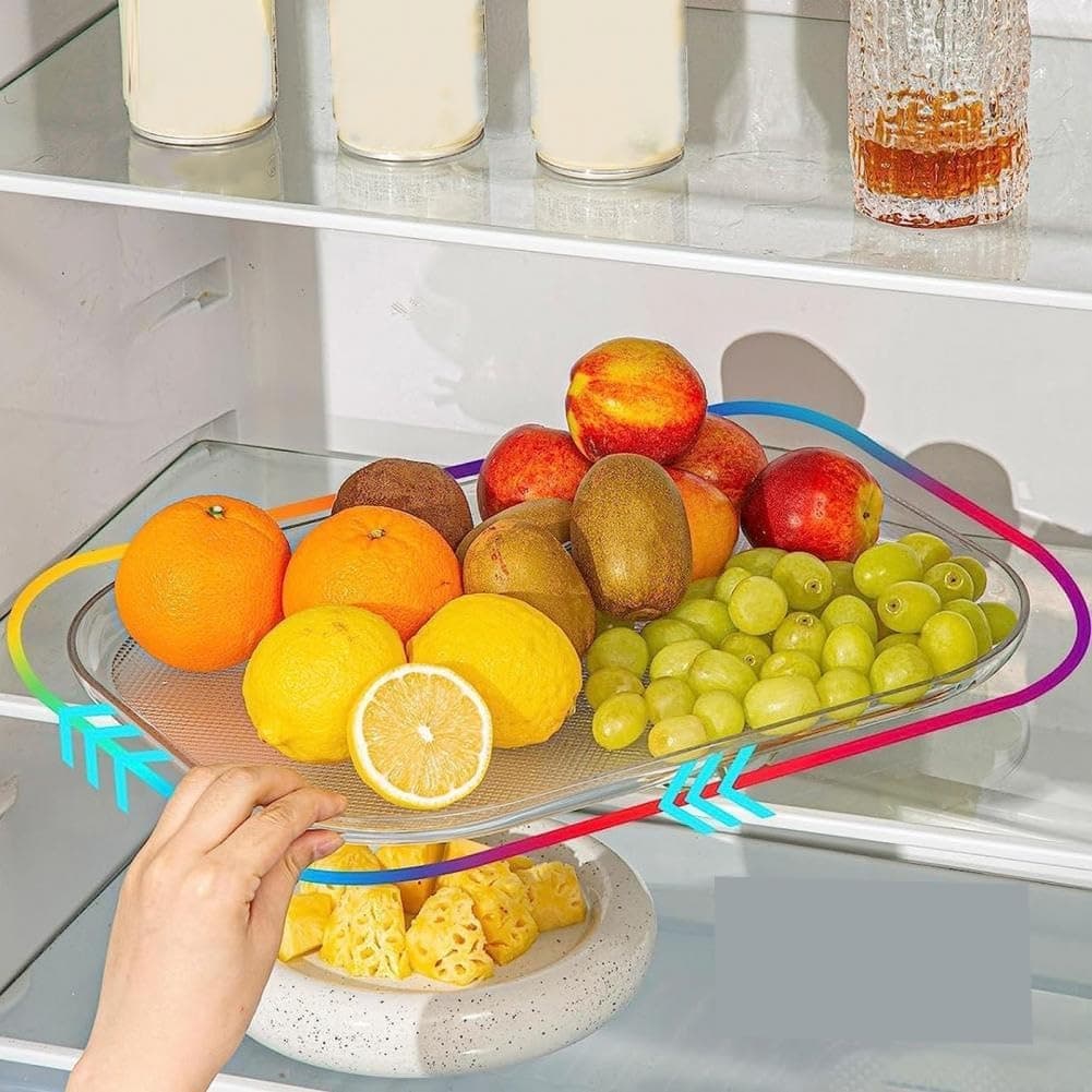 MosQuick® Rotating Tray for Kitchen Organizer 360 Rotating Organizer Spice Rack Organizer Lazy Susan Organiser Fridge Organiser Tray revolving Spice Rack for Kitchen Counter top Cabinet Organizer