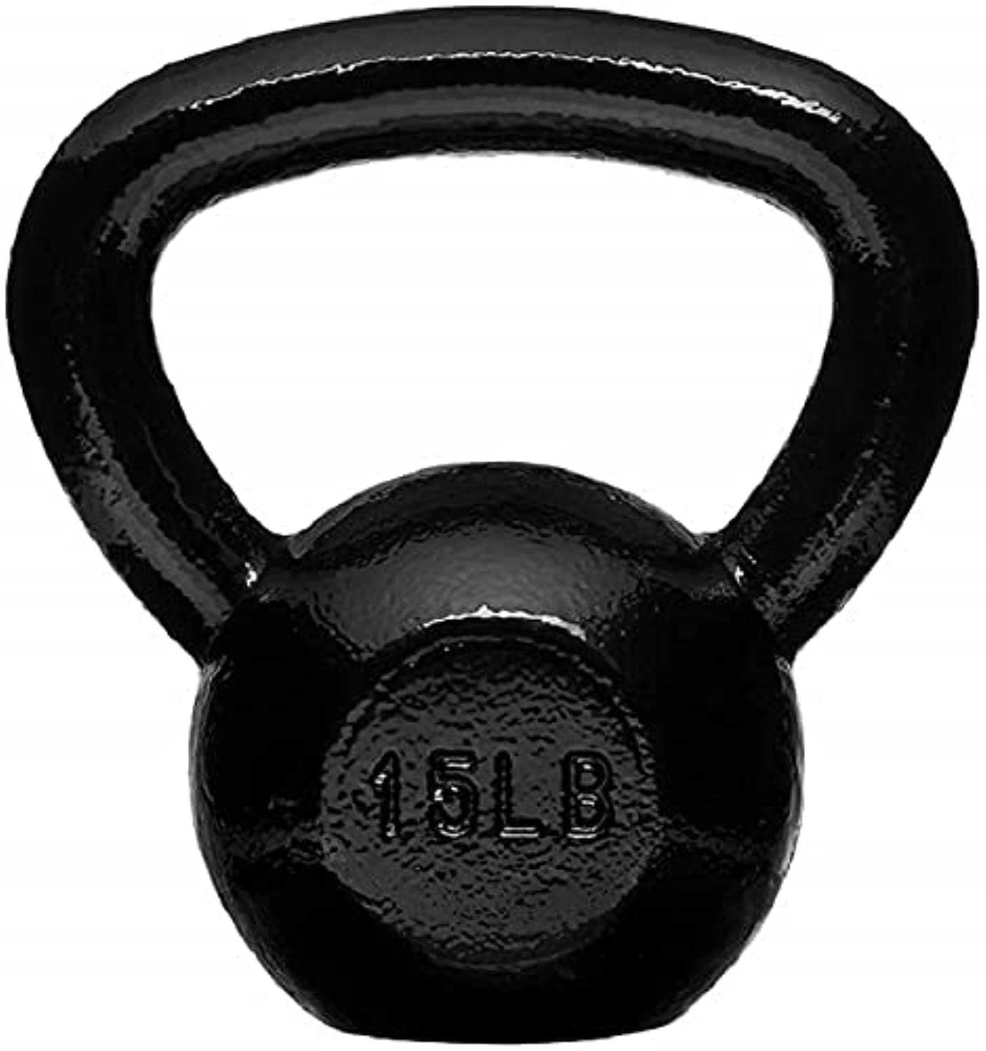 Amazon Basics Enamel Cast Iron Kettlebell - 15 Pounds, Black