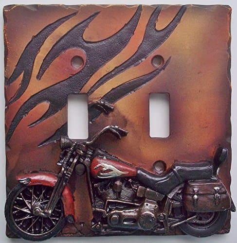 The Road's End Motorcycle Double Light Switch Plate Cover