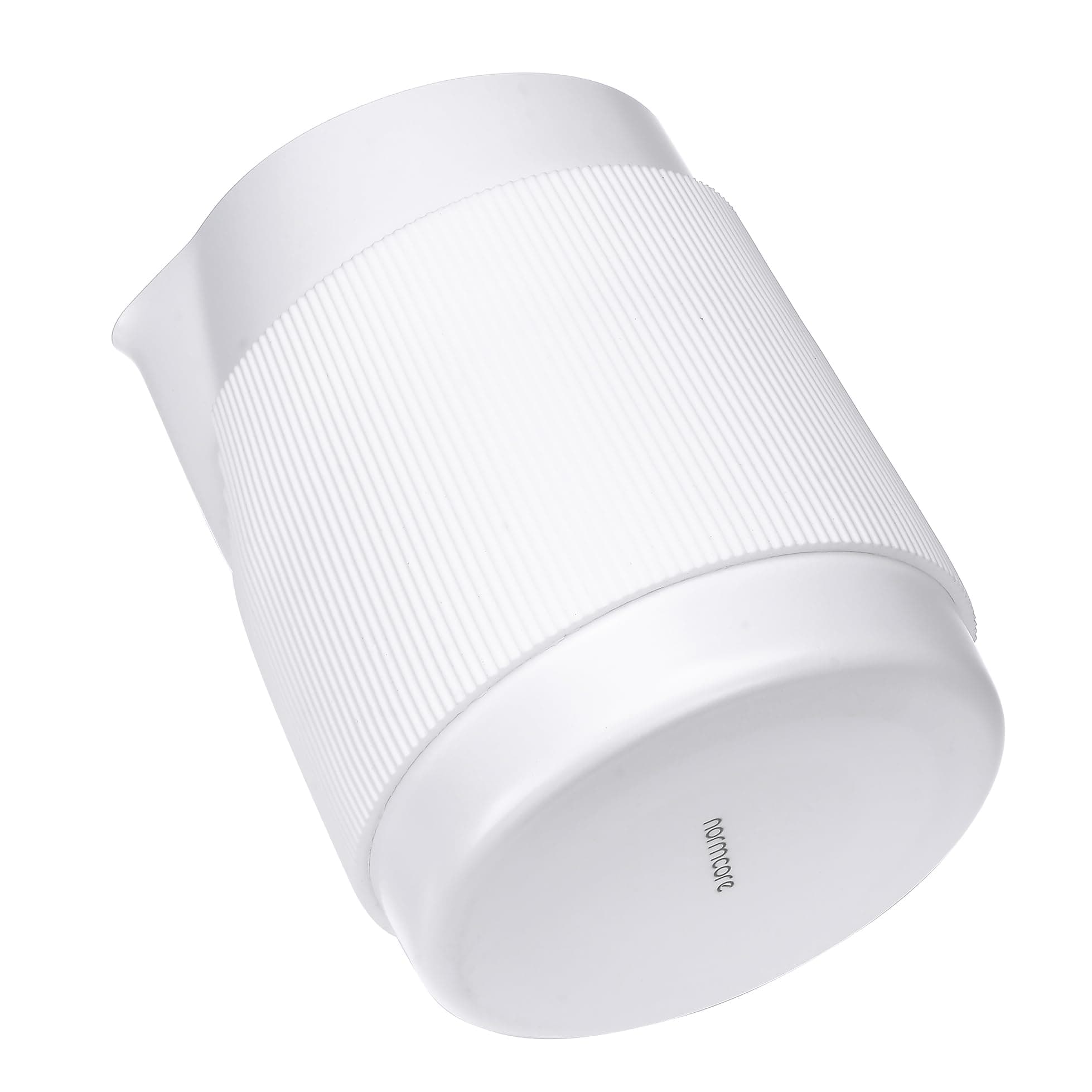 Normcore Handleless Milk Pitcher with Round Spout, Espresso Steaming Pitcher, 18/8 Stainless Steel Milk Frothing Jug, Coffee Cappuccino Latte Art Barista Cup, Non-stick coating White - 20.3oz / 600ml