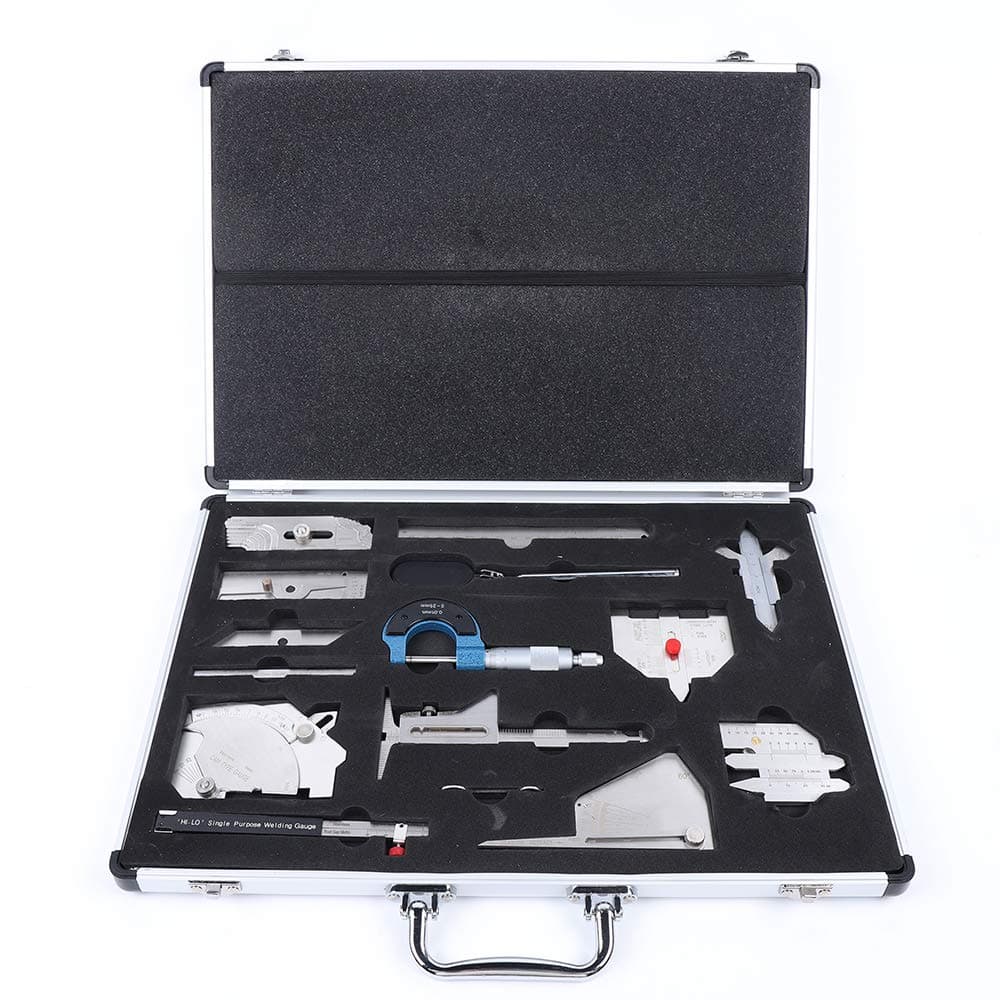Test Set Welding Gauge Tool Kit, Welding Gauges Set Welding Inspection Tool Kit Gage Inspection Ruler Case Box In INCH Measuring (13PCS)