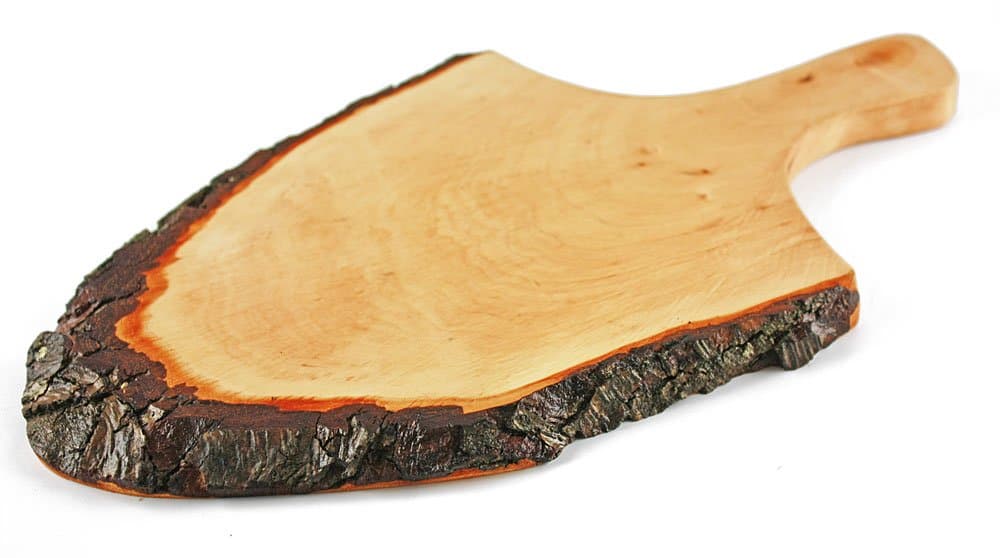 Rustic Serving & Presentation Board with Handle & Natural Bark/from Germany/Length 14.2-16.1 Inches