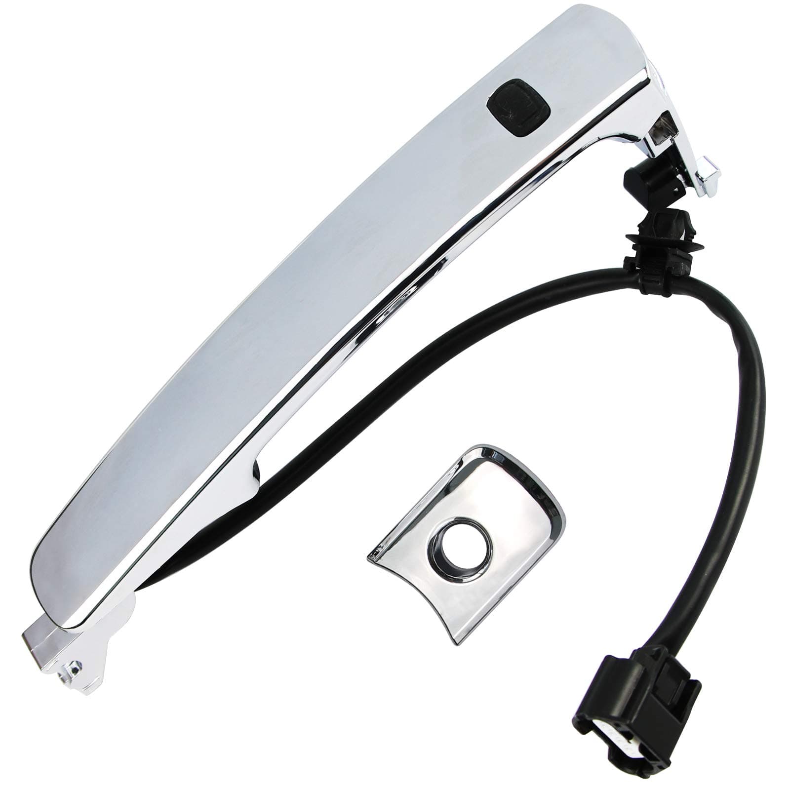Exterior Chrome Door Handle Front Left Driver Side with Keyhole 80640-CZ31B Fit for Nissan Rogue 2010-2013 Replace 80645-CA000 Smart Entry Keyless Handle