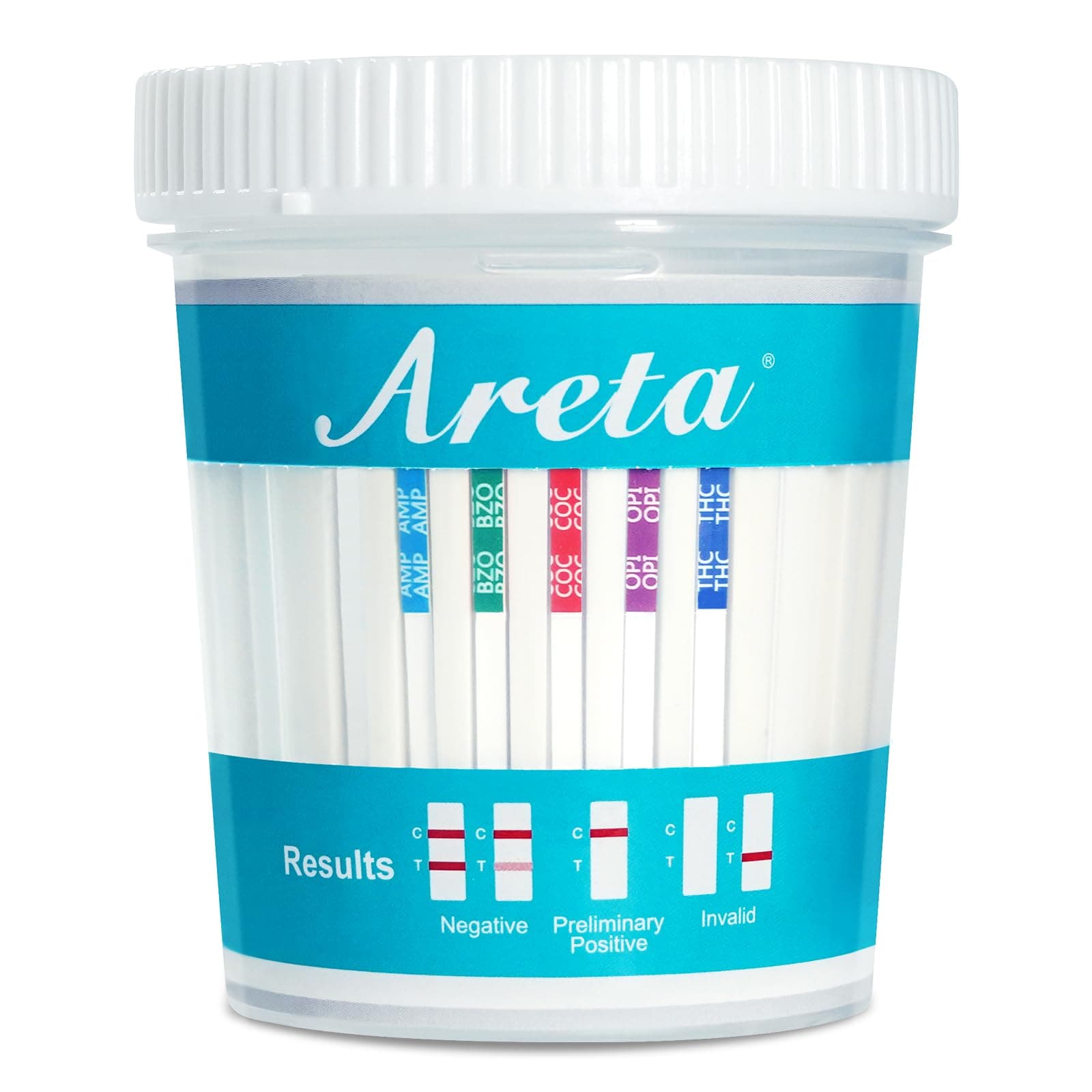 Areta 5 Pack 5 Panel Instant Drug Test Kits Cups - Testing Marijuana (THC), COC, OPI 2000, AMP, BZO - Urine Drug Screen - #ACDOA-754