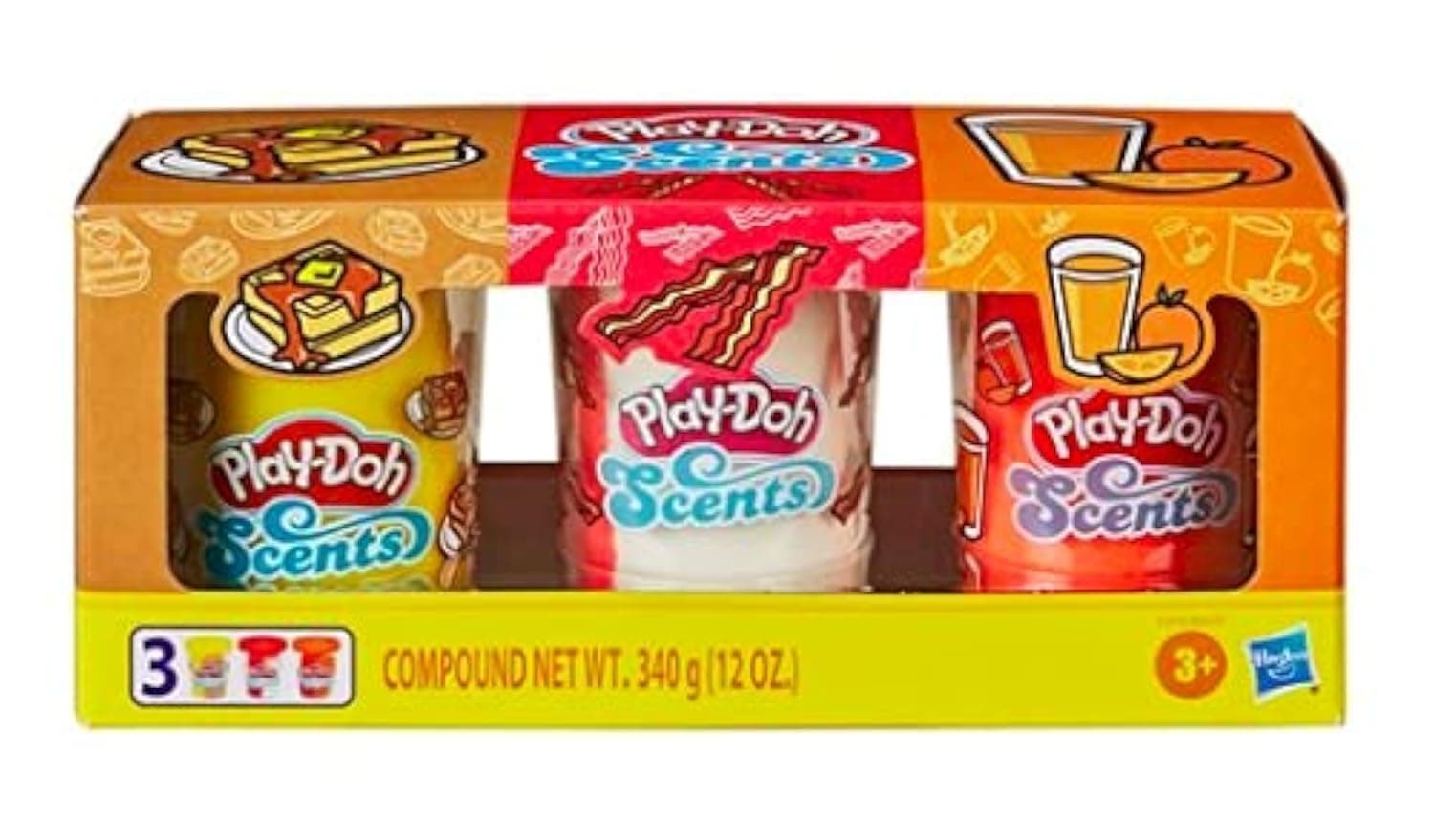 PLAY-DOH: SCENTS - Breakfast Scented Modeling Compound for Kids 3 Years and Up | 3 Pack | 4 OZ Containers | Non-Toxic