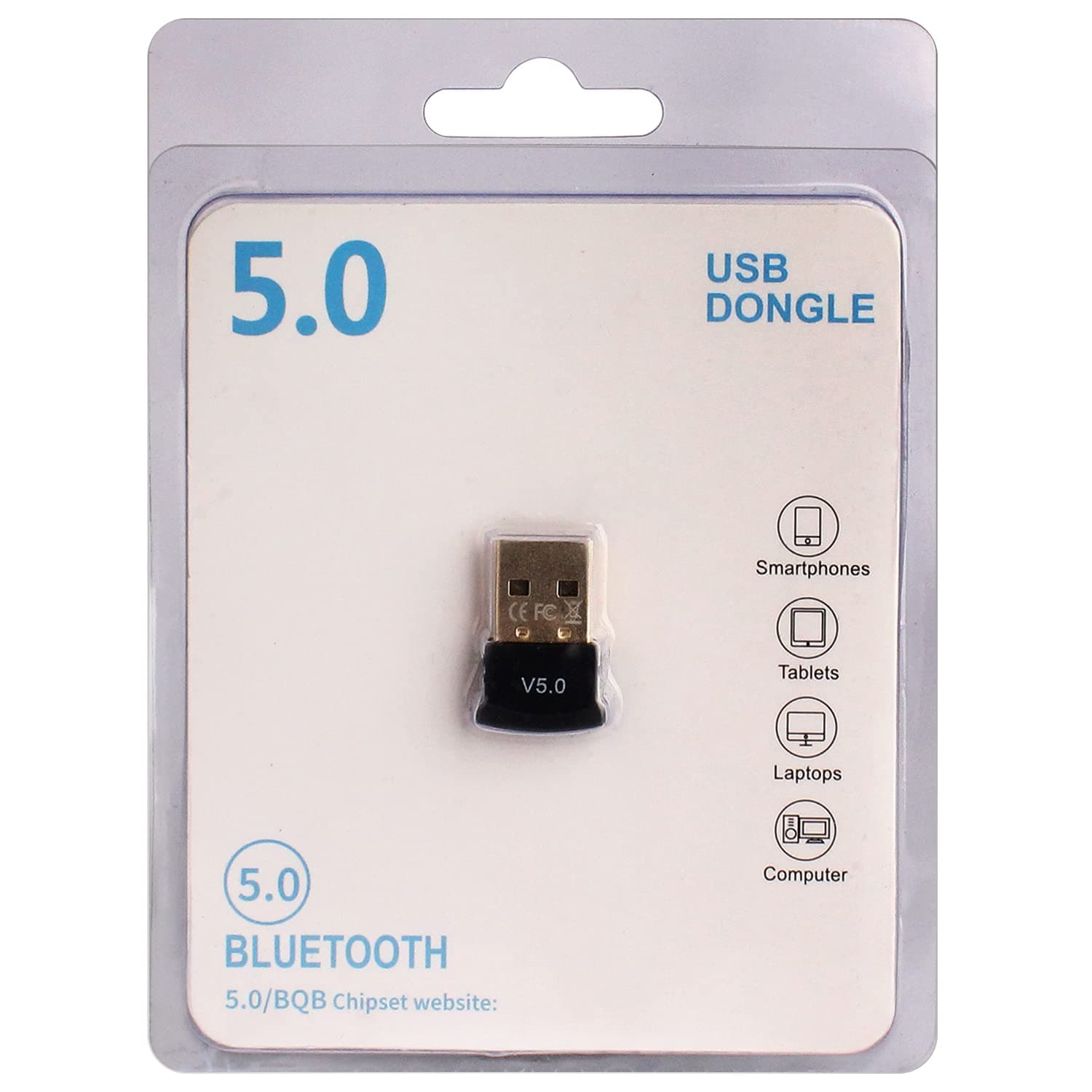Careflection || Ultra-Mini Bluetooth CSR 5.0 USB Dongle Adapter for Windows Computer (Black:Golden)