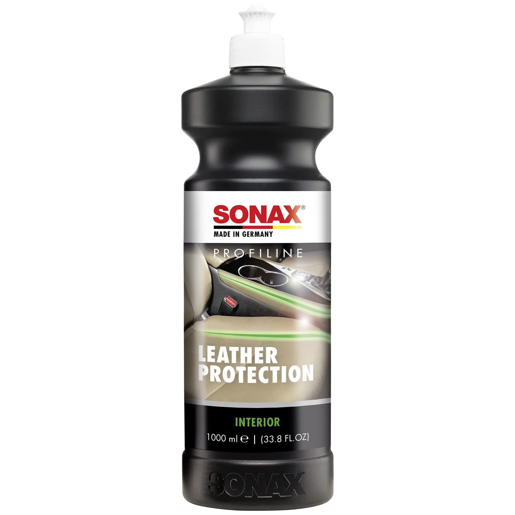SONAX Profiline Leather Care | Nourishing Leather Conditioner with UV Protection | Prevents Cracking & Drying | Hydrophobic Surface Repels Dirt, Dust, & Water | 282300 | 1L
