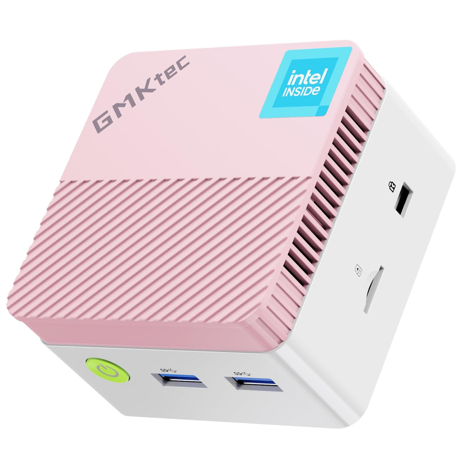 GMKtec Mini PC NucBox G5, Intel 12th Gen Alder Lake N97 (up to 3.6GHz), 12GB RAM 256GB M.2 SSD, Home, Business, Office Mini Computer with Windows 11 Pro, 4K UHD Dual HDIMI, RJ45-Pink