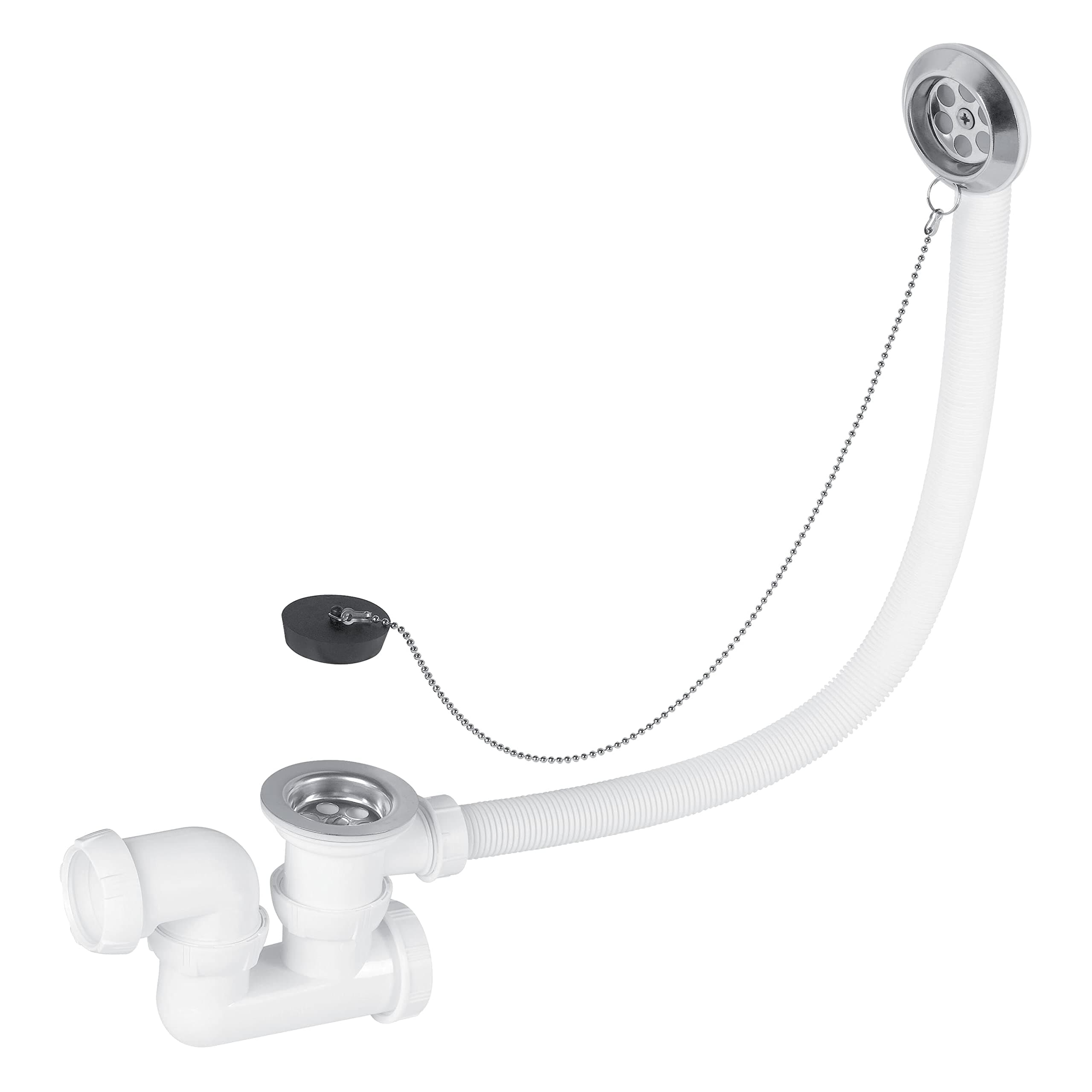 Wirquin SP5502 Bath Drain Unit with Plug and Chain/Siphon