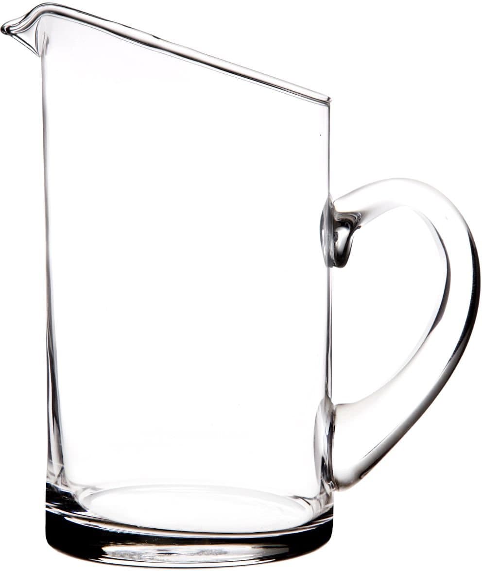 Elegant And Durable 32 Oz. Modern Clear Glass Pitcher with Easy Pour Spout and Handle